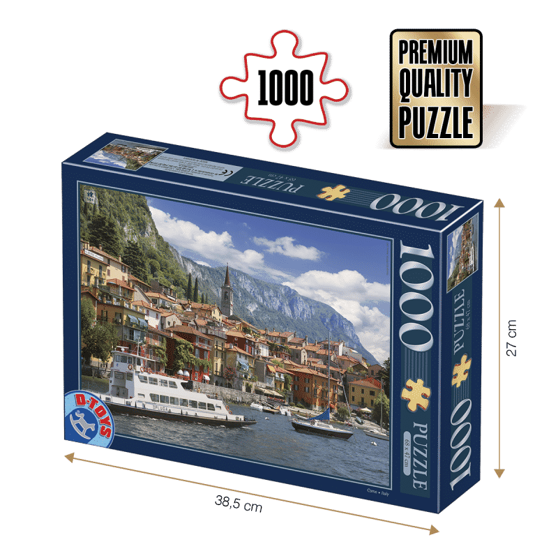 Puzzle adulți 1000 piese Peisaje de zi - Lacul Como, Italia-0