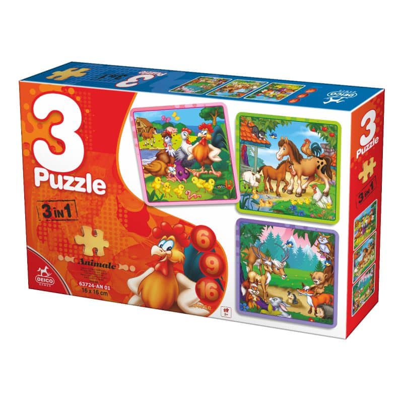 3 Puzzle - Animale-0