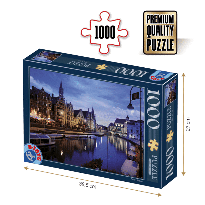 Puzzle adulți 1000 piese Peisaje de Noapte - Gent, Belgia -0