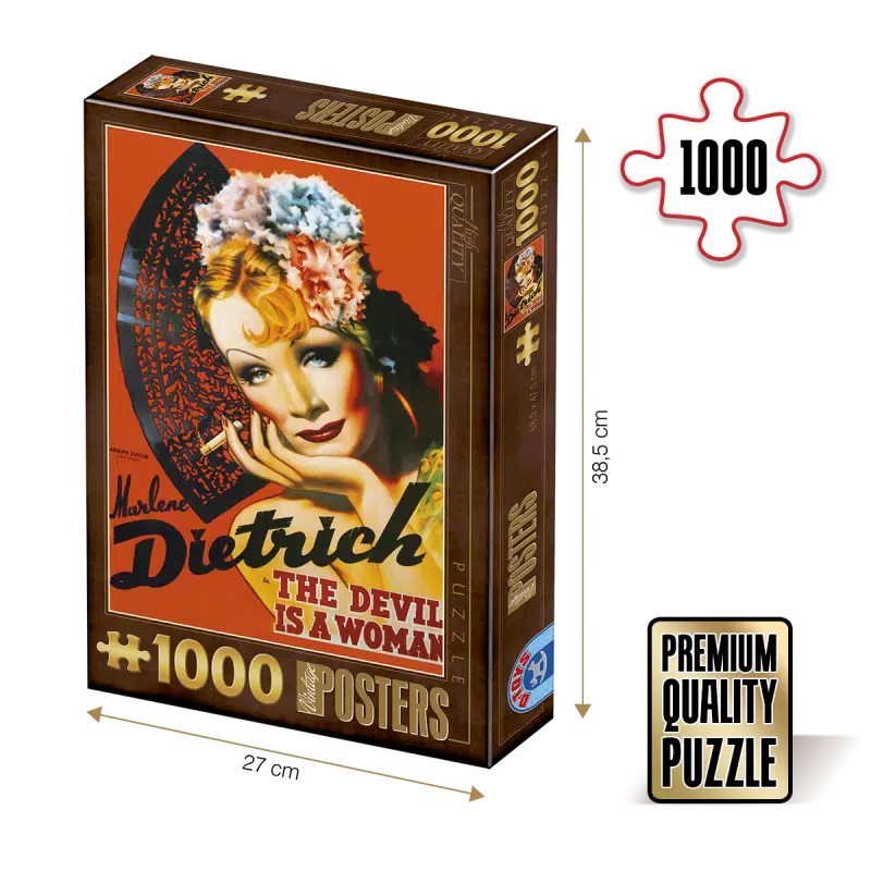 Puzzle adulți 1000 piese Vintage Posters - Marlene Dietrich, The Devil is a Woman -0