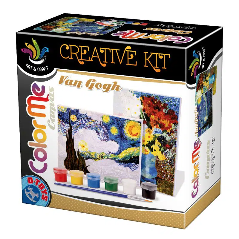 Joc Creativ - Color Me Canvas - Van Gogh - Starry Night - Flowers in Blue Vase-0