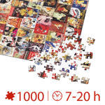 Puzzle adulți 1000 piese Vintage Collage - Cabaret Postcards-35105