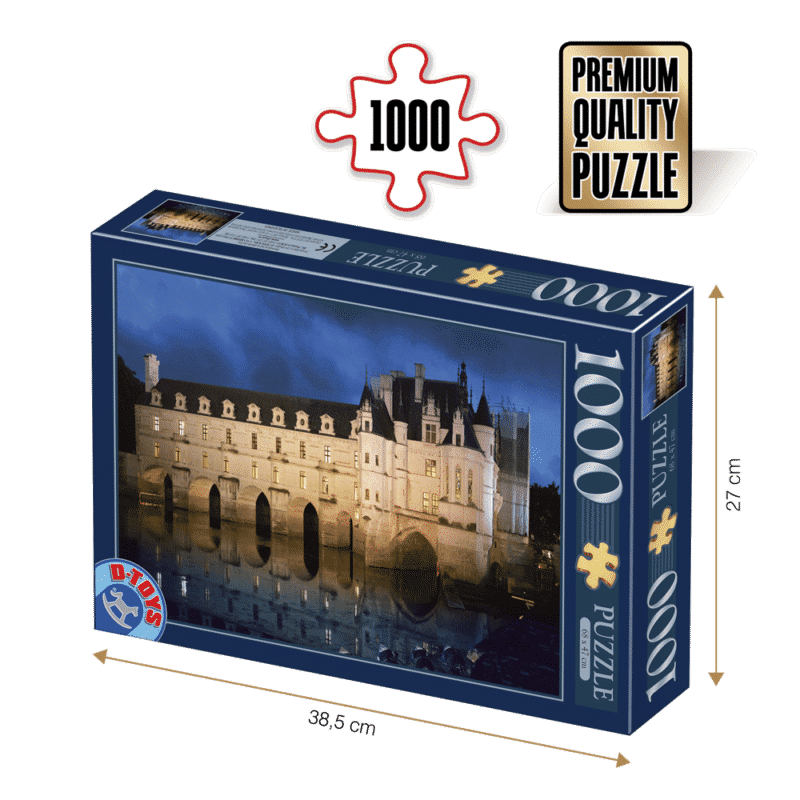 Puzzle adulți 1000 piese Castele Franceze - Castel Chenonceau-0