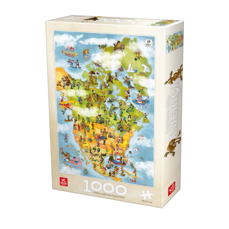 Puzzle Cartoon Map - North America - 1000 Piese-0