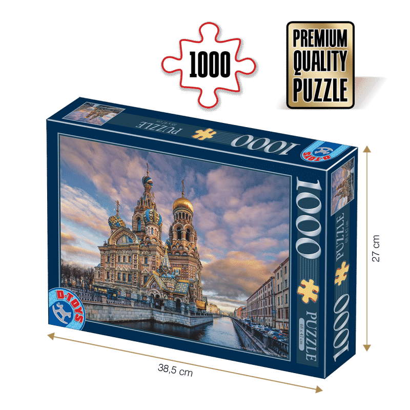 Puzzle adulți 1000 piese Peisaje de zi - Savior on the Spilled Blood, Sankt Petersburg-0