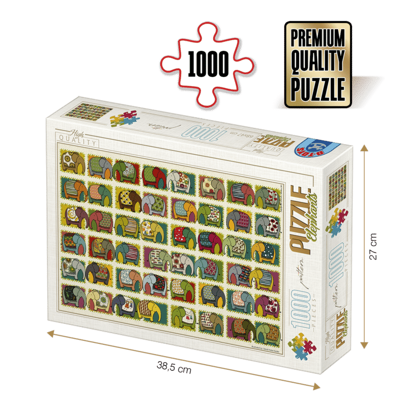 Puzzle adulți 1000 piese Pattern Elephants / Elefanți-0