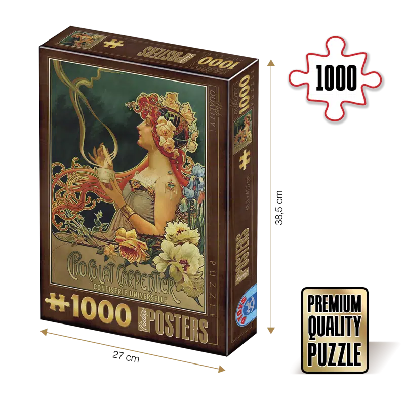 Puzzle adulți 1000 piese Vintage Poster - Chocolat Carpentier-0